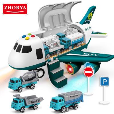 China New Arrvial Electric Slot Toy Zhorya Air Plane Model Toys Garage Slot Boys With Small Metal Diecast Cars For Kids for sale