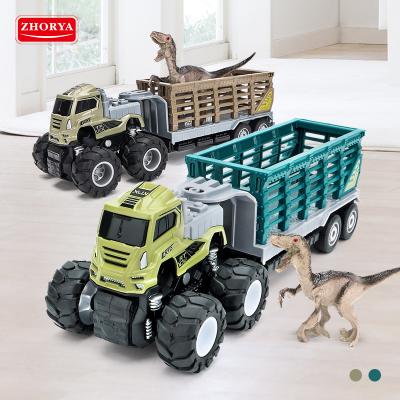 China Newest Non-toxic Material Kids Diecast Truck Toys 1:43 Friction Car Animal Transport Truck Trailer For Sale for sale