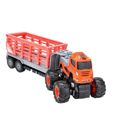 China Simulation Model Car Wholesale Friction Powered Car Toy 1/43 Scale Diecast Trailer Truck For Kids for sale