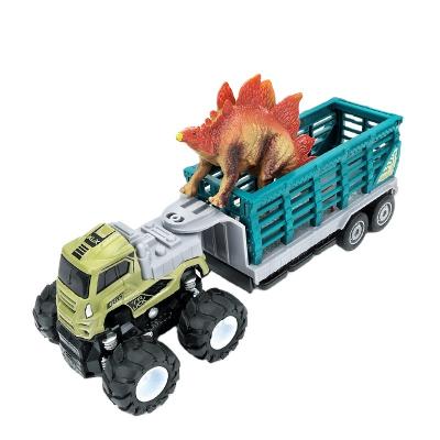 China High Quality Simulation Model Inertia 4WD Transporter Alloy Kids Friction Die Cast Car Toy Trailer Truck Toy for sale