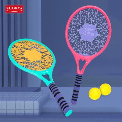 China Kids Tennis Racquet Eco-friendly Plastic Tennis Racket With Ball Kids Outdoor Toy For Toddlers Age 3-6 for sale