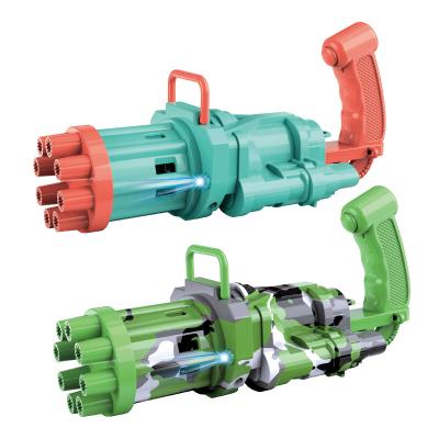 China 2021 Electric Automatic Bubble Memory Maker Summer Children Outdoor Electric Soap Bubble Machine Gun Gun Gatling Toys for sale