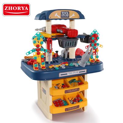 China Funny Simulated Toy Tool Set Zhorya Repair Children's Play Toy Simulation Plastic High Quality Double Side Table Tool Toys for sale