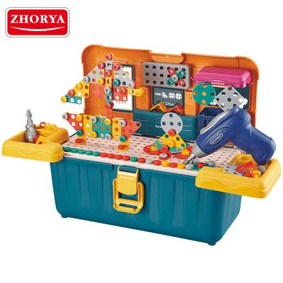 China Toy Tool Set Zhorya Funny Simulated Plastic Set High Quality Toy Simulation Repair Bench Box Children Tool Toys for sale