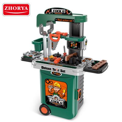 China Improve Kid's Manual Ability Zhorya 3 In 1 Toolbox Design Tools Play Set Toys For Boys for sale