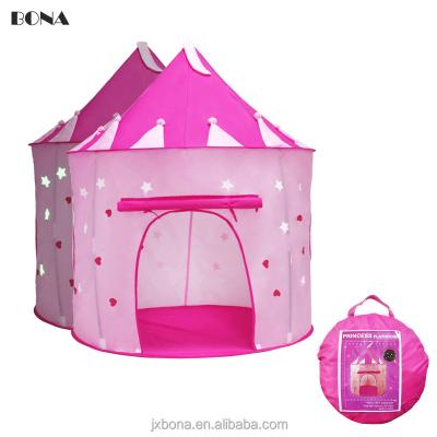 China Soft Toy Princess Castle Play Tent with Glow in the Dark Stars, Conveniently Folds Into a Carry Case for sale