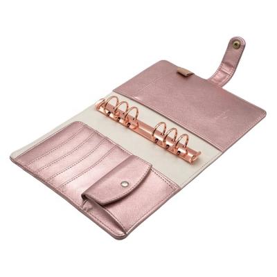 China Jane A5 Organizer Planner Notebook Leather Pocket Planner Loose Leaf Cover in Metallic Pink for sale