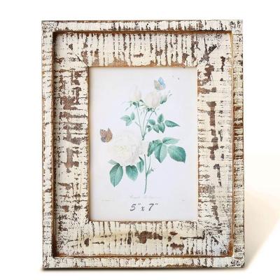 China Farmhouse Handmade Picture Frames 5x7 Distressed Natural Rustic Wooden Farmhouse Picture Frame Weathered Decor for sale