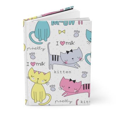 China Cat a4 a5 free sample hardcover high quality custom anime notebook for sale