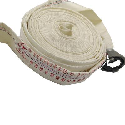 China Washing car high pressure 2 inch 30m white fire hoses, canvas hose for agriculture irrigation for sale