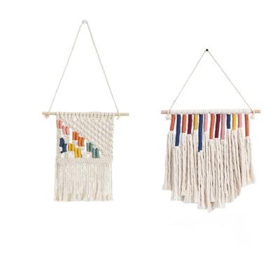 China Minimalist Unique Design Handmade Cotton 100% Handmade Macrame Woven Wall Hanging Decor Kids Room Home Decor for sale