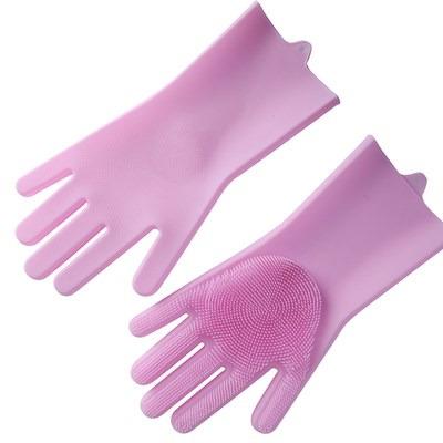 China New Multifunctional Heavy Duty Brush Scrubber Food Grade Silicone Rubber Heat Mitt Household Magic Wash Mitt for sale