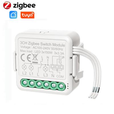 China Wifi Zigbee Schalter Modul 1/2/3/4gang/Weg 110V-240V Tuya/Smart Dinge the smart schalter wireless relay hub Licht circuit breaker for sale