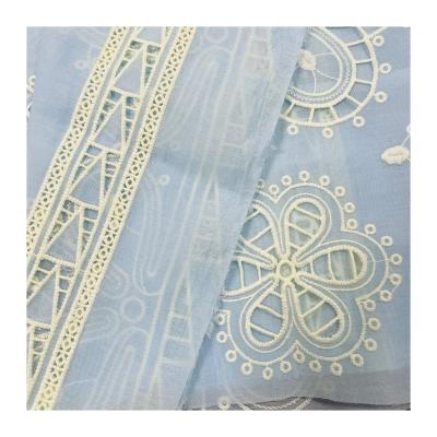 China Water Soluble Embroidery Soft Lace Fabric Soft Chiffon Polyester Equipment Lace Fabric for sale