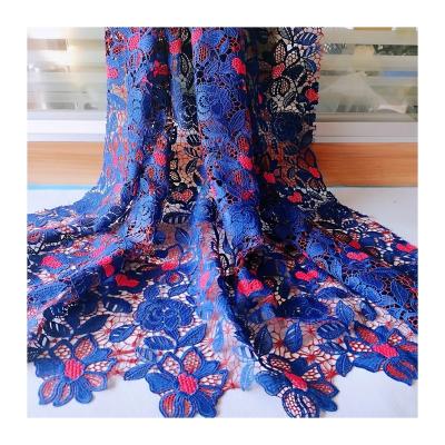 China Multicolor water soluble polyester water soluble embroidered fabric for garment lace accessories for sale