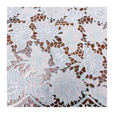 China Elegant multi-color lace clothing garment embroidery lace fabric polyester three-dimensional water-soluble lace fabric for sale