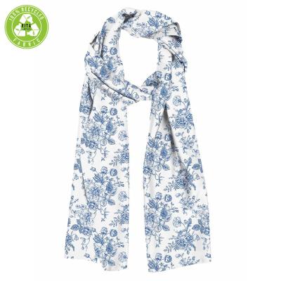 China Printing Patterns Custom Printed Women Haute Couture Shawls Sublimation Floral Scarf With Logo for sale