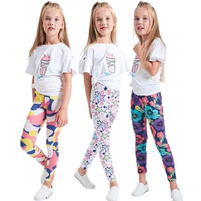 China Breathable Custom High Waisted Wearing Pants Kids Tight Yoga Leggings For Little Girls Kids With Pocket for sale