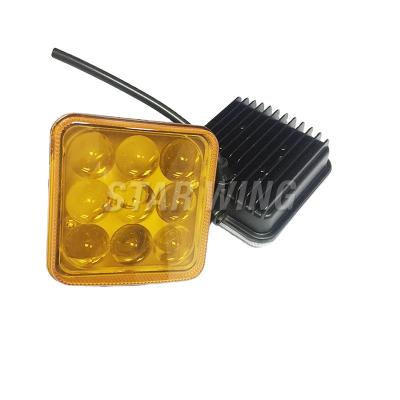 China 9 Led 4 Inch Square Yellow Color Led Beam Sealed Working Lamp 3