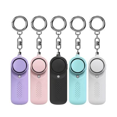 China Main Chain Self Defense Alarm Backup Reminder 130db Battery Bass Key Chain Security Defense Led Security Personal Alarm Key Chain For Women for sale