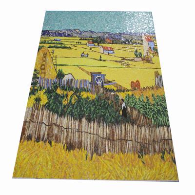 China LUXURY Art Glass Mosaic Tiles for Wall Murals Autumn Landscape Indoor Background for sale