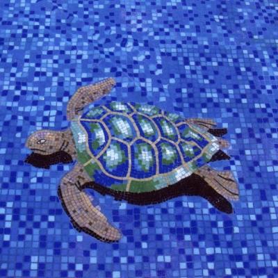 China Hot Sale Pattern Glass Mosaic Flooring To Swimming Pool Bathroom for sale