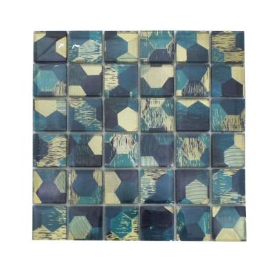 China High Quality Mix Color Home Decor Parquet Glass Mosaic Fashionable Classic Slabs for sale