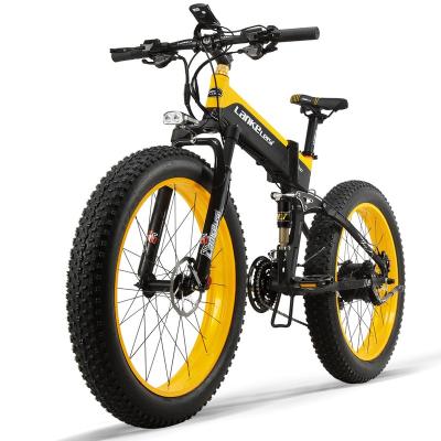 China LANKELEISI Luxury Electric Bike 26 INCH FAT TIRE EBIKE 1000W 48V BATTERY 27 SPEED WITH CE for sale