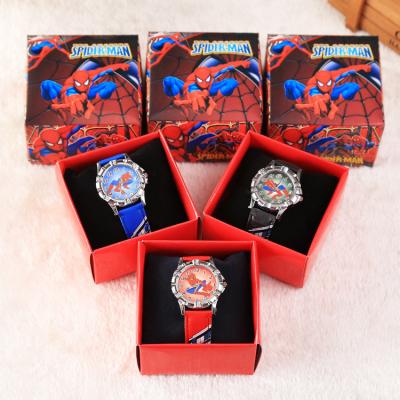 China Fashion Spiderman Silicone Watch And Box \ Dress Luxury Popular New Fashion Set Children Quartz Watches Cartoon Boys Girl Watch Cute Gift Toy Wristwatch for sale