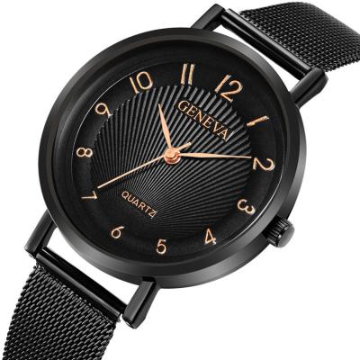 China Hot Selling Geneva Minimalist Waterproof Men Watch Stainless Steel Strap Men And Cheap Women Wrist Watch Quartz Watches Wholesale Custom Logo for sale