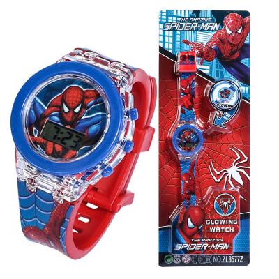 China Auto Date Spiderman Kids Instant Light Luminous Watch Kids Watches For Boys Student Clock Wristwatch Super Hero Ben 10 Elsa Watch for sale