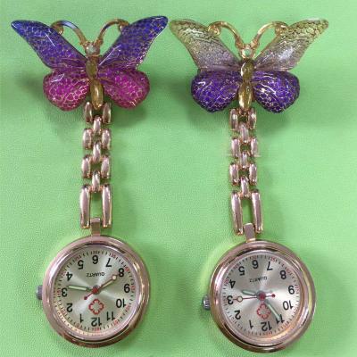 China Butterfly Antique Nurse Watch Telescopic Nursing Watch Delicate Pocket Watches Wholesale for sale