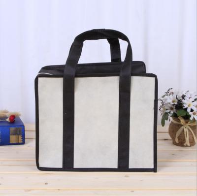 China Folding Kg Handled Style And Nonwoven Material Black Nonwoven Bag With White Printing for sale