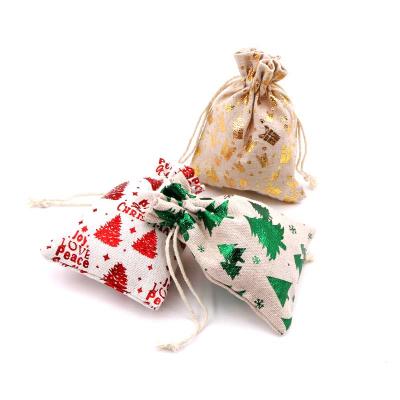 China Wholesale Eco-friendly Drawstring Duffle Bag China Cotton Jute Cloth Christmas Gift Reusable Bags for sale