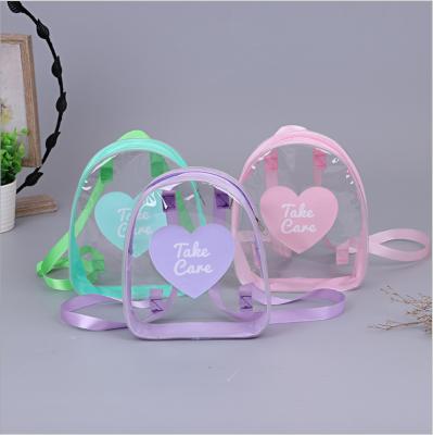 China Customized Fashion Clear PVC Candy Kawaii Window Bag Gift Small Capacity Backpack for sale