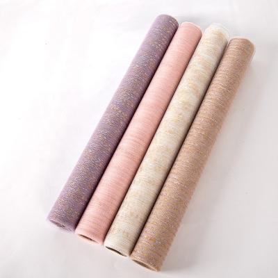 China Mesh Shiny Floral Wrapping Gauze Wrapping Flower Bouquet Gift Wrapping Material Yarn Shiny Blaskets Wrapping Wrapping for sale