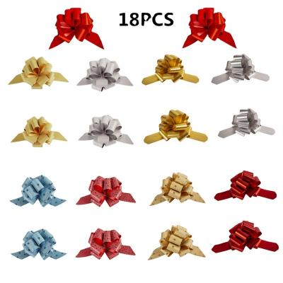 China Chandelier 5 cm Width Pull Bows for Gift Wrap Ribbon, Christmas Decoration Pull Flower Ribbon Holiday Wrap Material 18 Pcs /Set for sale