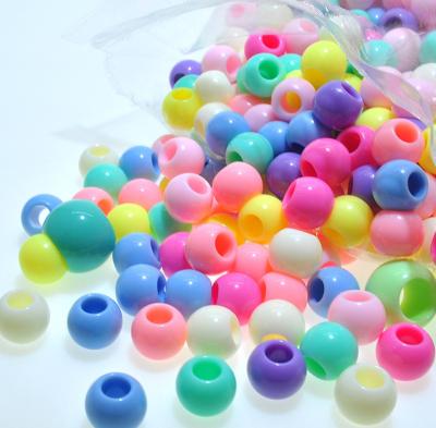 China 3+ 10mm Multi Colors Acrylic Beads With Bigger Holes For Jewelry Making for sale