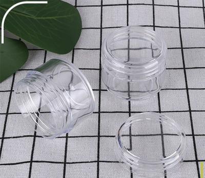 China High quality viable 30ML 50ML 80ml round clear eco plastic PS jar with screw cap lids for sale