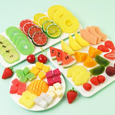 China Artificial Mud Kit Simulation PVC Limes Lemon Orange And Strawberry Fruit Model for sale