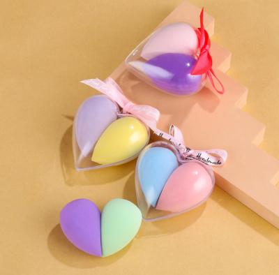 China New Wholesale Latex Free Beauty Sponge Heart Makeup BASE Powder Portable Blender for sale