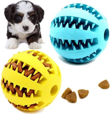 China Dogs Slow Down Feeder Chew Dispenser Interactive Pet Puzzle Food Rubber Treat Toy Ball For Dogs for sale