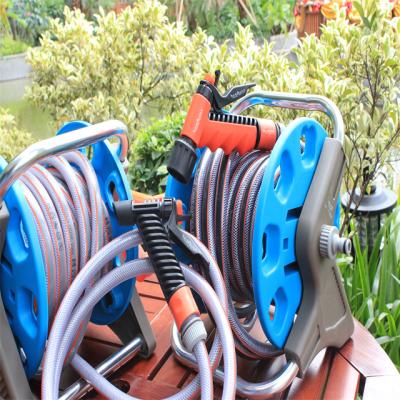 China Rewindable Garden Water Hose Reel Cart Set for sale