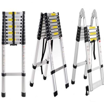 China Modern aluminum telescopic extension ladder, NEW ONE-BUTTON RETRACTION design for sale