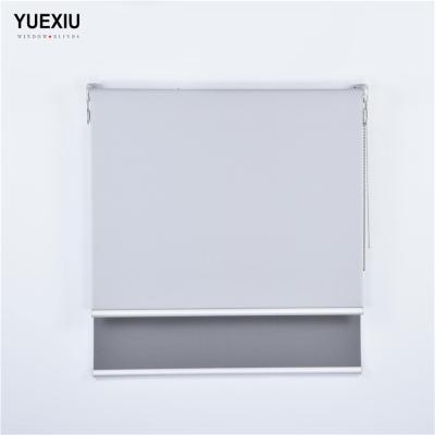 China Daytime Casual Black And White Night Blinds Roller In Desk Double Layers Roller Blinds for sale