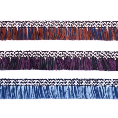 China Simple Wholesale Multicolor Tassel Polyester Fringe Sewing Dressing Trimming for sale