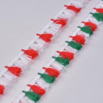 China Morden Decor Chain Nylon Brush Tied Tassel Fringe Trim Wholesale for sale