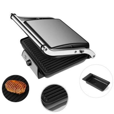 China Household Adjustable Nonstick Coating Press Liner Panini Size 4 Panini Grill Electric Contact Grill Heating In Both Sides Pass Drop Test for sale