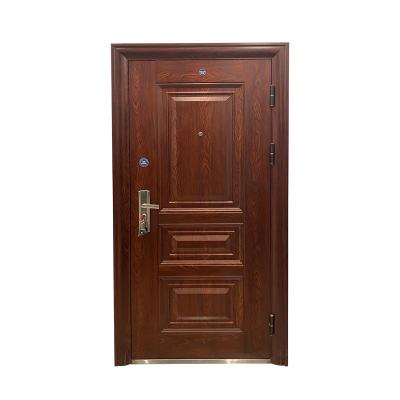 China High Quality Cold Rolled Bulletproof Style Steel Security Door Customize Cheap Front Wooden Steel Security Door for sale