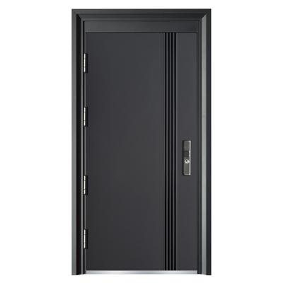 China Bulletproof single panel luxury prehung cut out entry exterior door metal porcelain steel door for sale